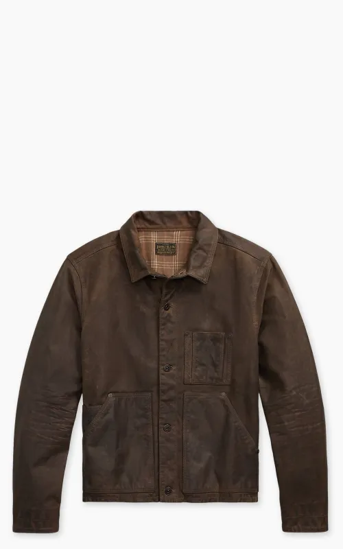 RRL Cork Moto Leather Jacket Vintage Brown sold by Cultizm