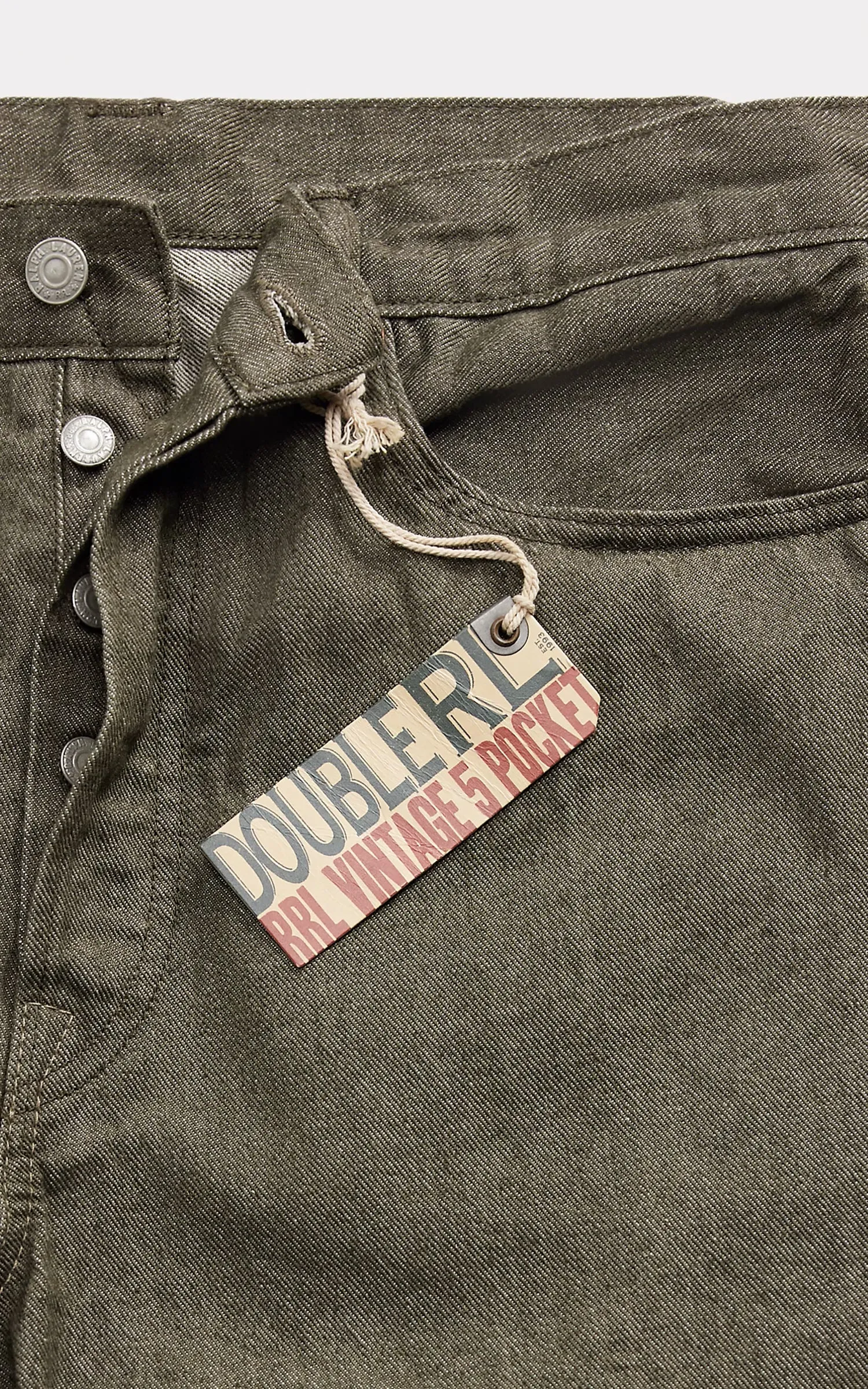 RRL Vintage 5-Pocket Olive Selvedge Jean Olive Rinse sold by Cultizm product image thumbnail 3