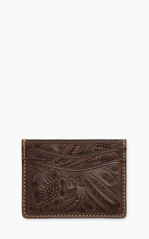 RRL Hand-Tooled Leather Card Case Brown sold by Cultizm