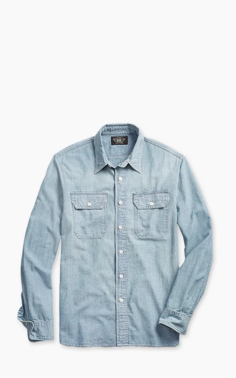 RRL Illinois Work Shirt Chambray Indigo sold by Cultizm