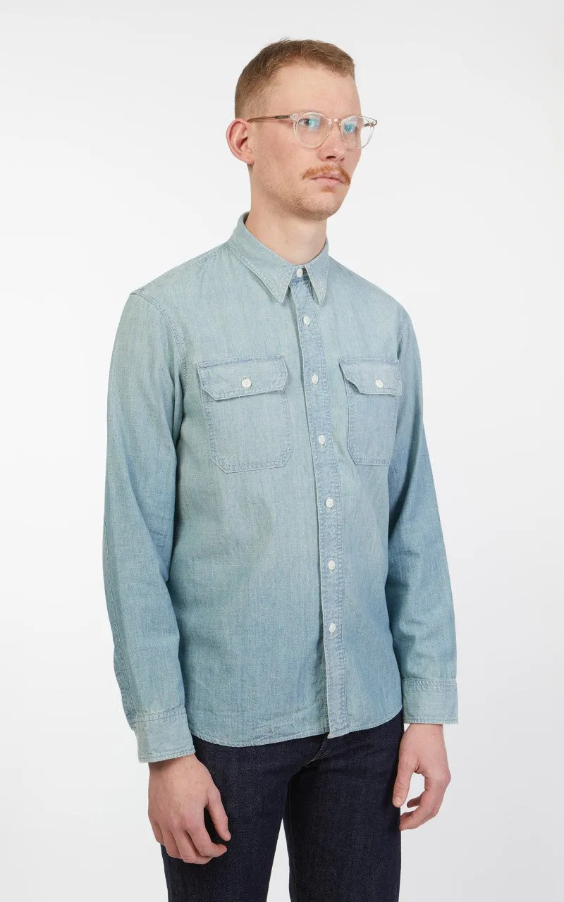 RRL Illinois Work Shirt Chambray Indigo sold by Cultizm product image thumbnail 4