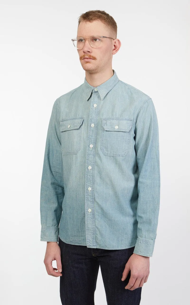 RRL Illinois Work Shirt Chambray Indigo sold by Cultizm product image thumbnail 5