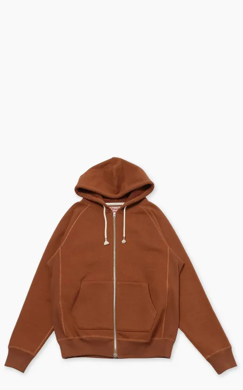 Wonder Looper Zip Hoodie Double Heavyweight French Terry Rust made by Wonder Looper
