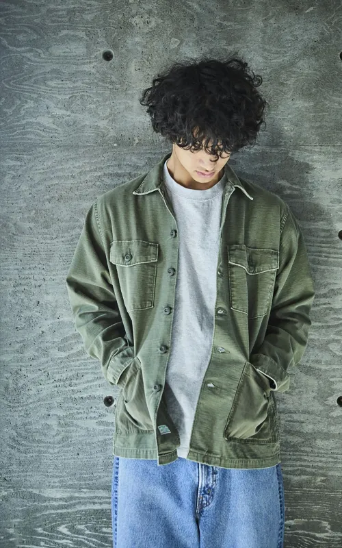 OrSlow 4 Pocket US Army Fatigue Shirt Vintage Washed Dark Olive sold by Cultizm