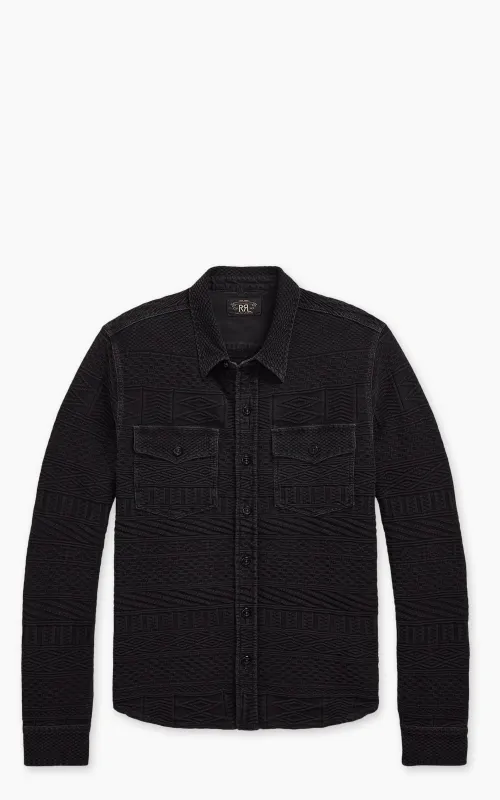 RRL Jacquard Workshirt Indigo sold by Cultizm