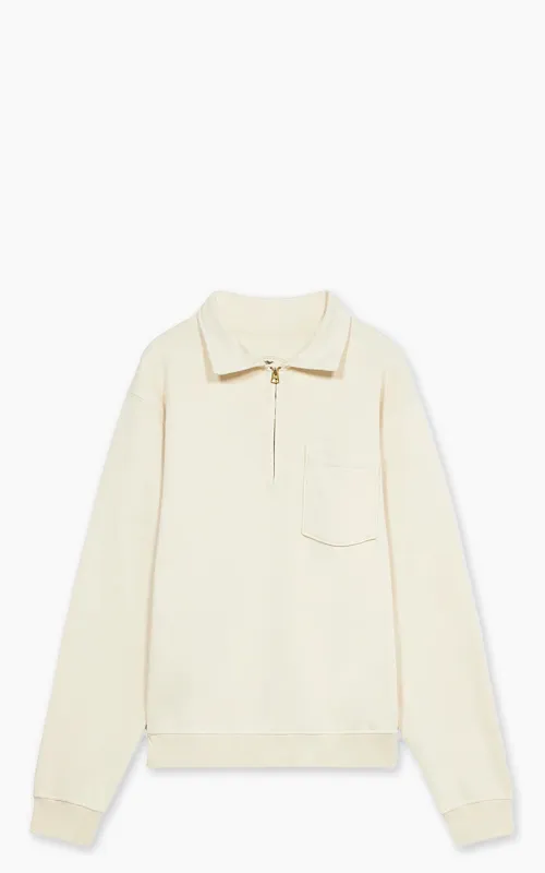 Fortela Yale Fleece Jersey Quarter Zip Sweatshirt Off White sold by Cultizm