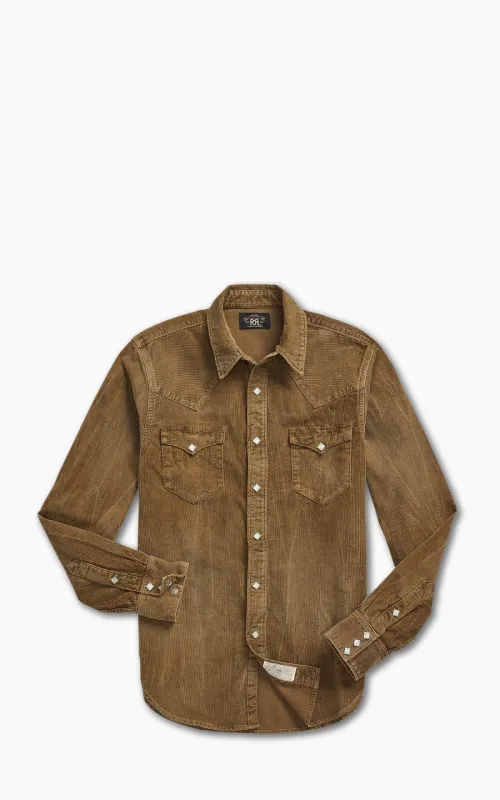 RRL Buffalo Western Shirt Corduroy Faded Tan sold by Cultizm