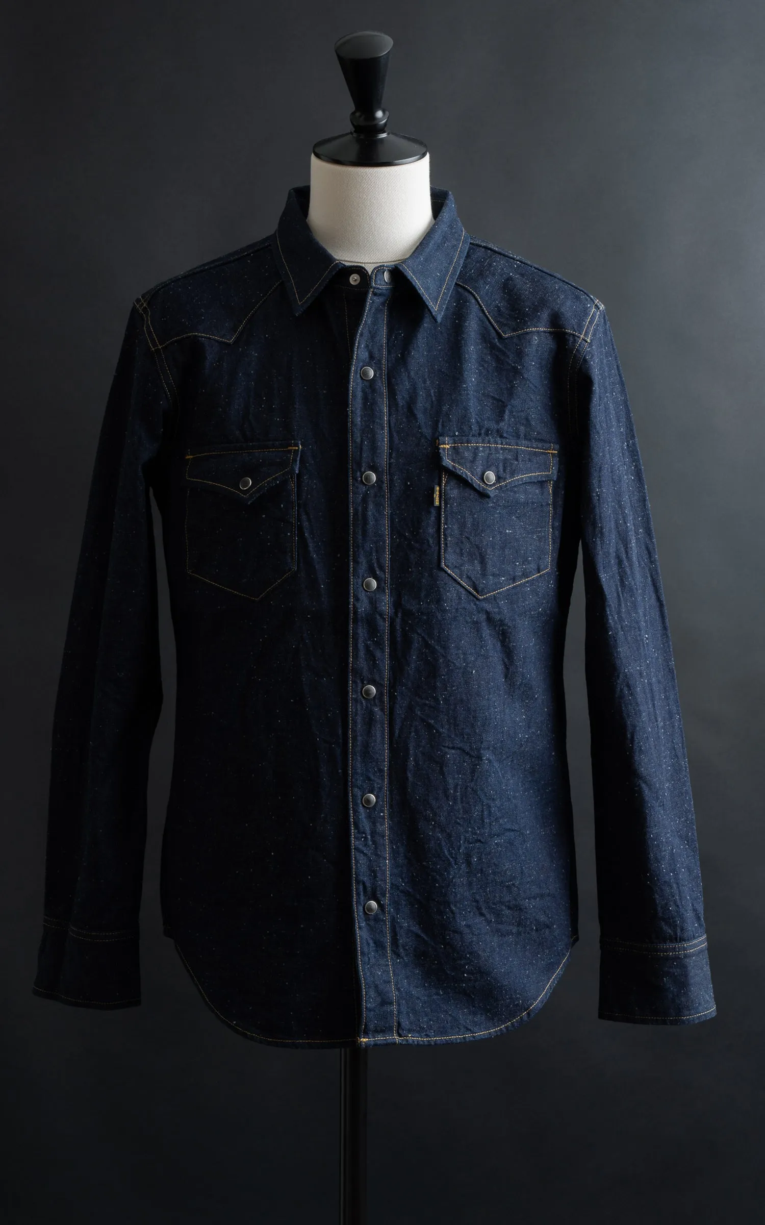 Big John Selvedge Denim Western Shirt Indigo sold by Cultizm