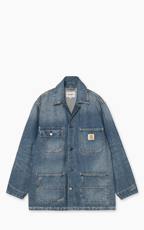 Carhartt WIP Aden Chore Coat Bradenton Denim Blue Grind Wash sold by Cultizm