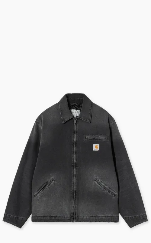 Carhartt WIP OG Detroit Jacket Bradenton Denim Grind Washed Black sold by Cultizm