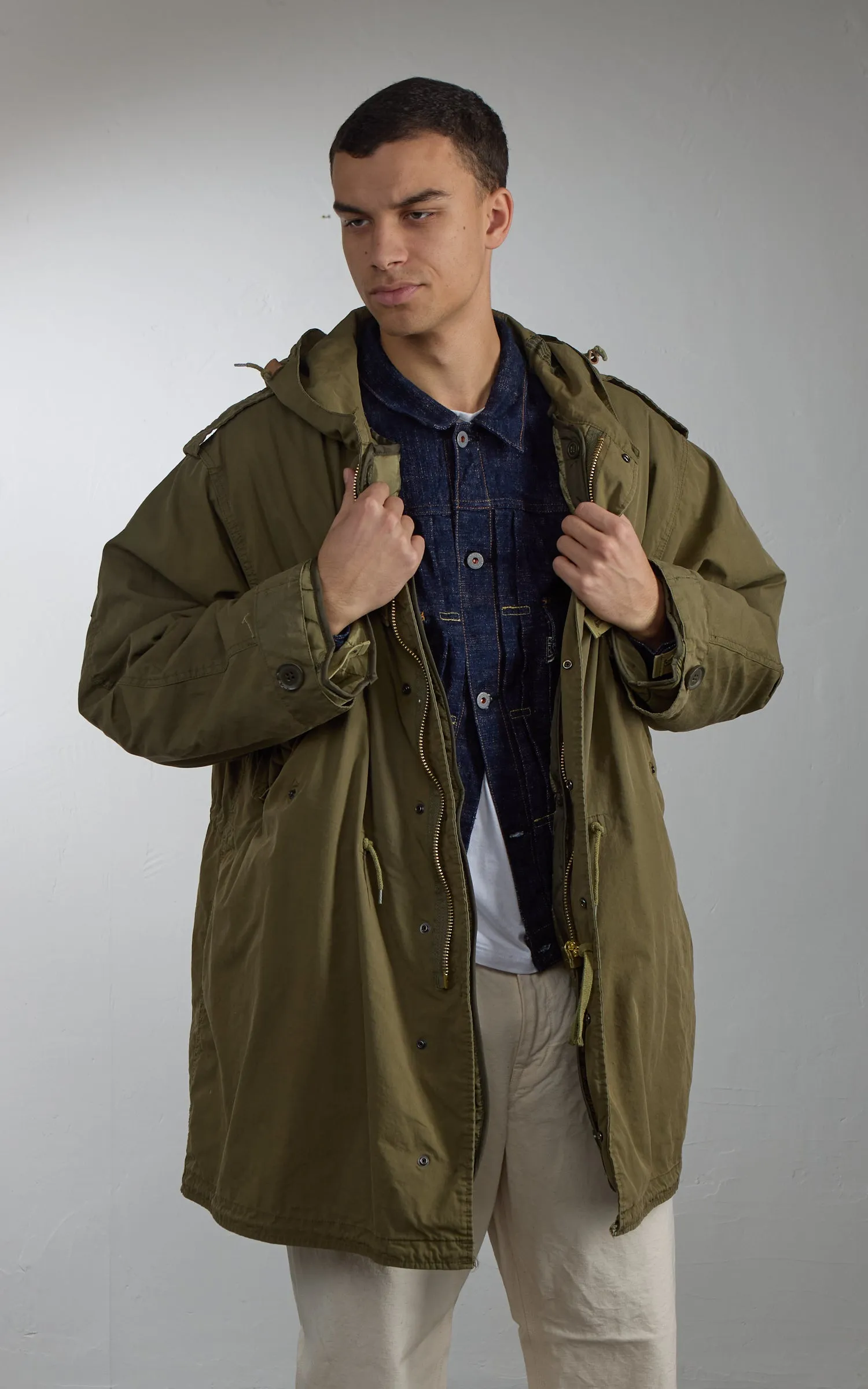 Military Surplus US M51 Fishtail Parka "O-Bleached" Olive 140FAHRENHEIT sold by Cultizm product image thumbnail 4