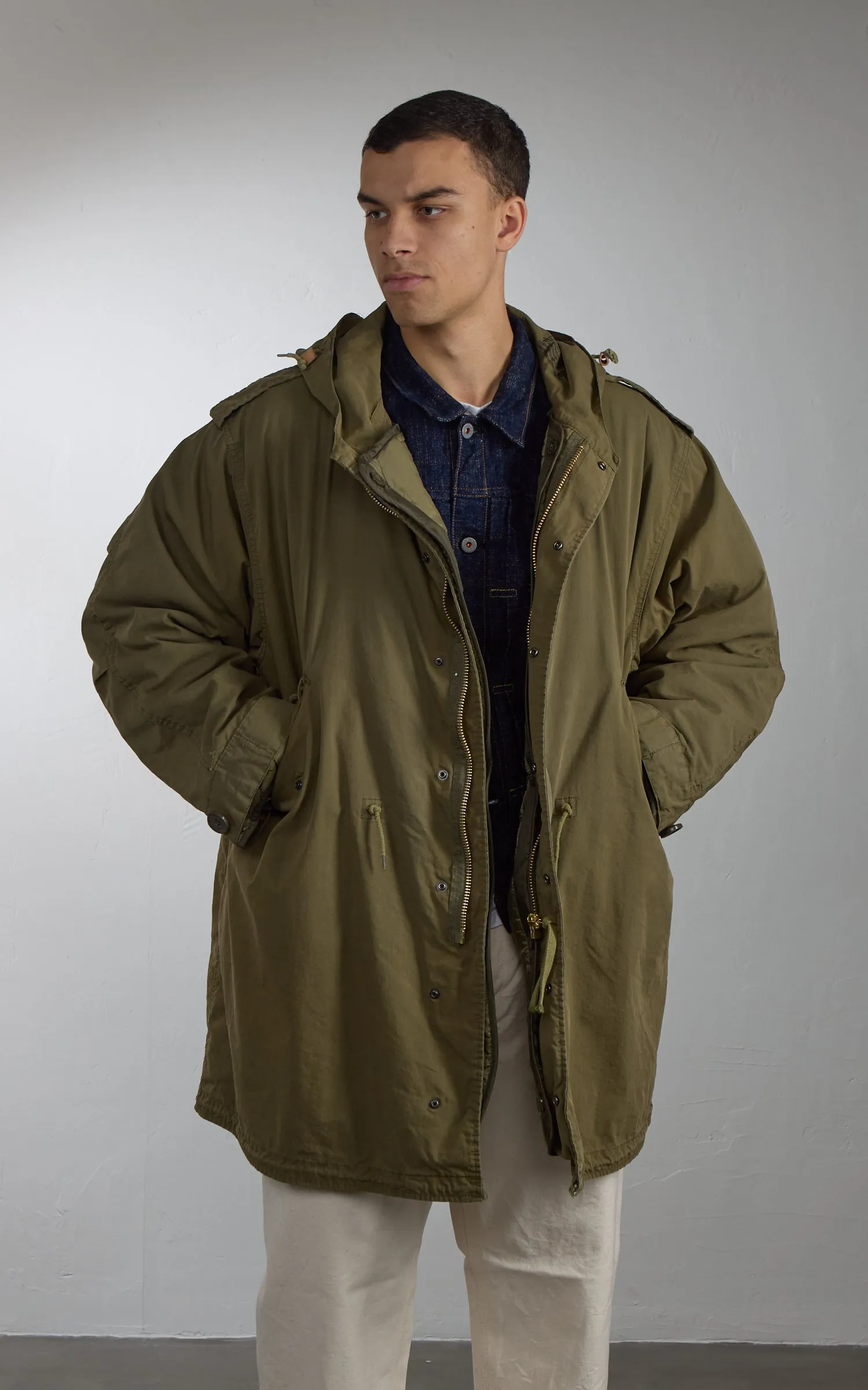 Military Surplus US M51 Fishtail Parka "O-Bleached" Olive 140FAHRENHEIT sold by Cultizm product image thumbnail 2
