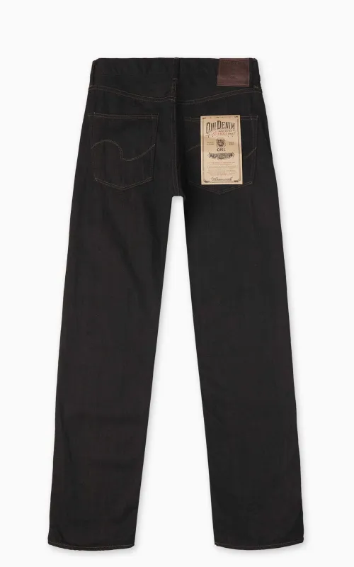 ONI Denim 246-BKOL Neat Straight Black x Olive 12oz sold by Cultizm