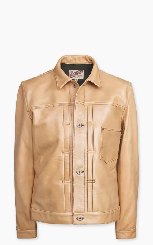 Y'2 Leather KB-140-T Horsehide Type I Leather Jacket Persimmon Dyed Kakishibu sold by Cultizm