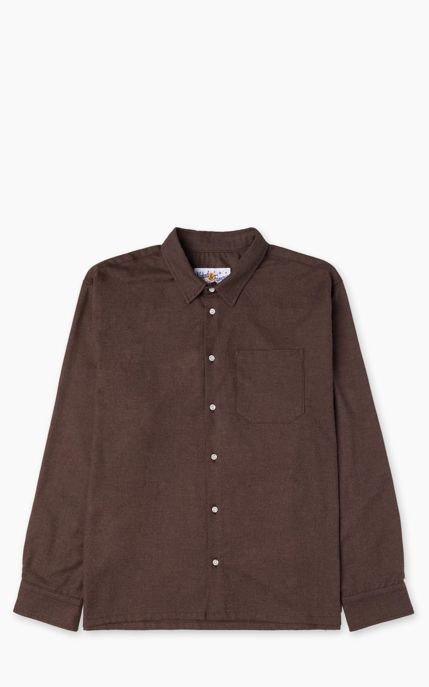 Naked & Famous Denim True Shirt Soft Twill Brown sold by Cultizm