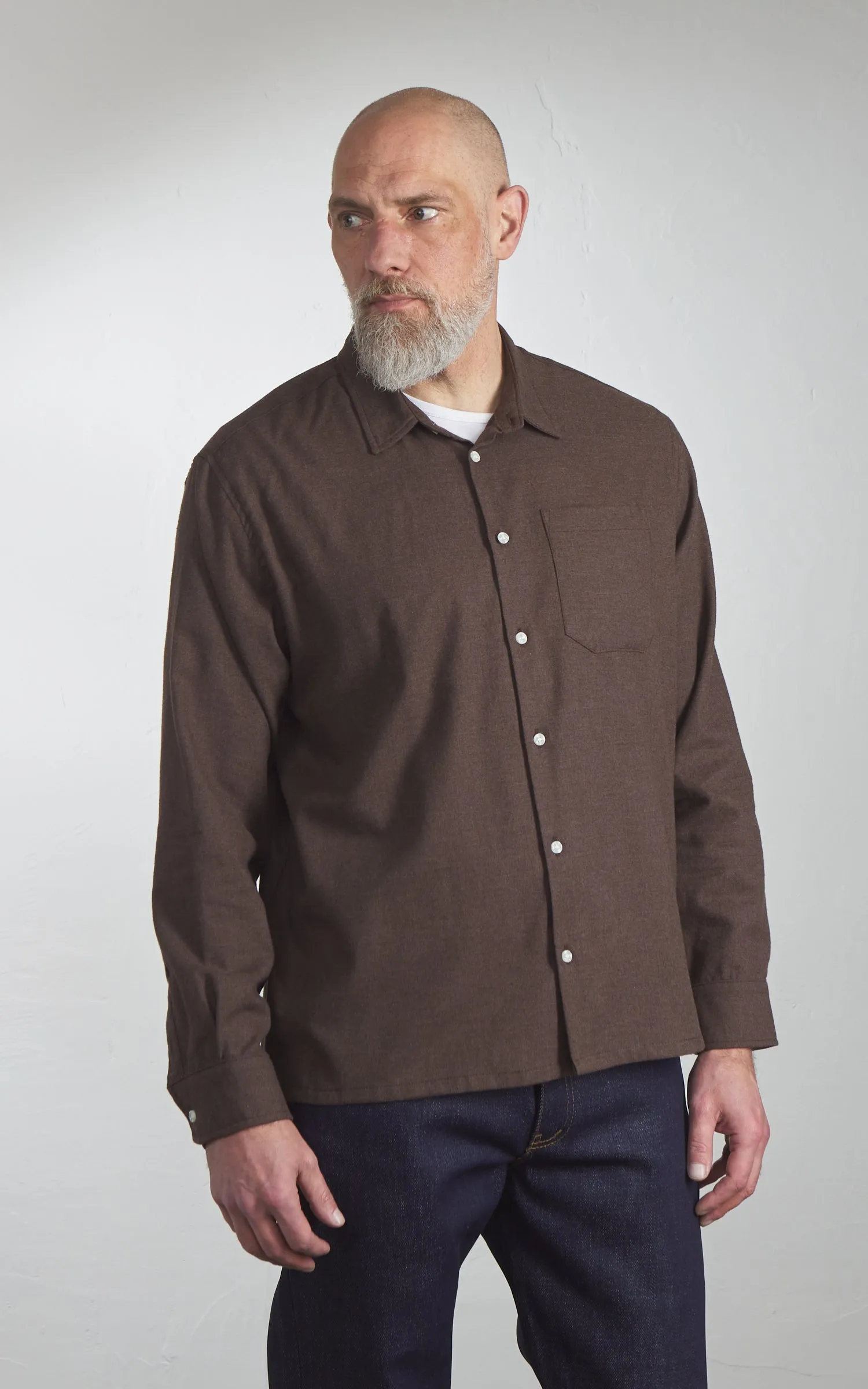 Naked & Famous Denim True Shirt Soft Twill Brown sold by Cultizm product image thumbnail 4