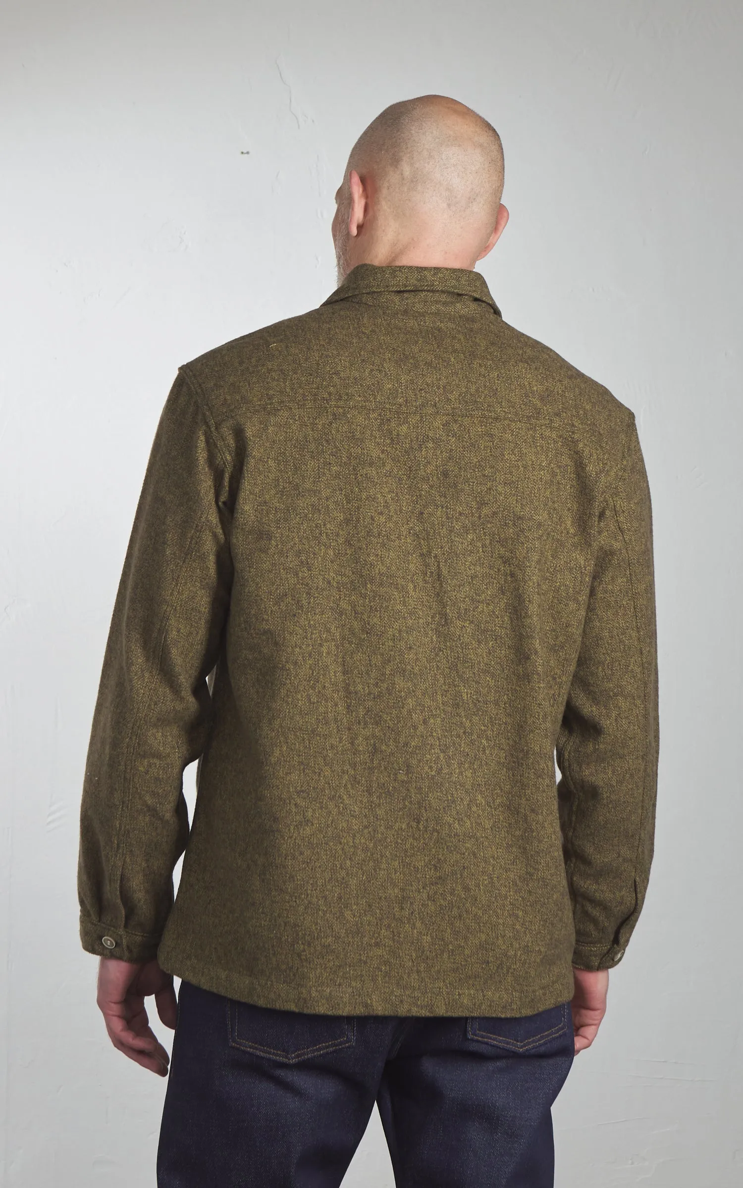 Naked & Famous Denim Work Shirt Herringbone Triple Twist Forest sold by Cultizm product image thumbnail 5