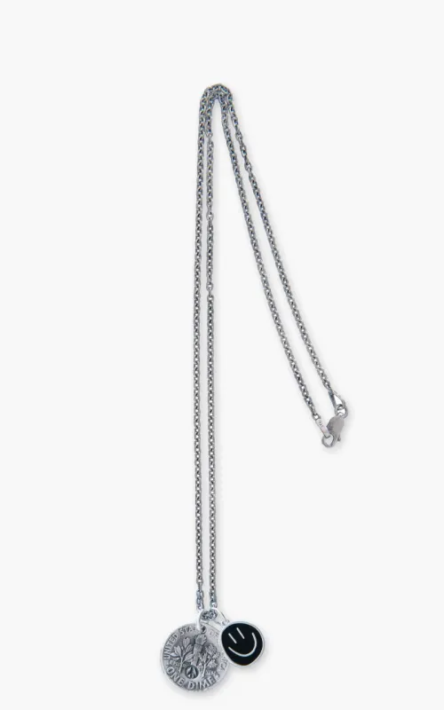 North Works N-645-E Necklace 925 Silver Smile Peace Black made by Cultizm