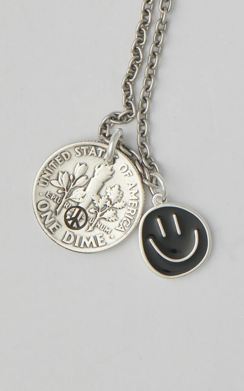 North Works N-645-E Necklace 925 Silver Smile Peace Black sold by Cultizm product image thumbnail 2