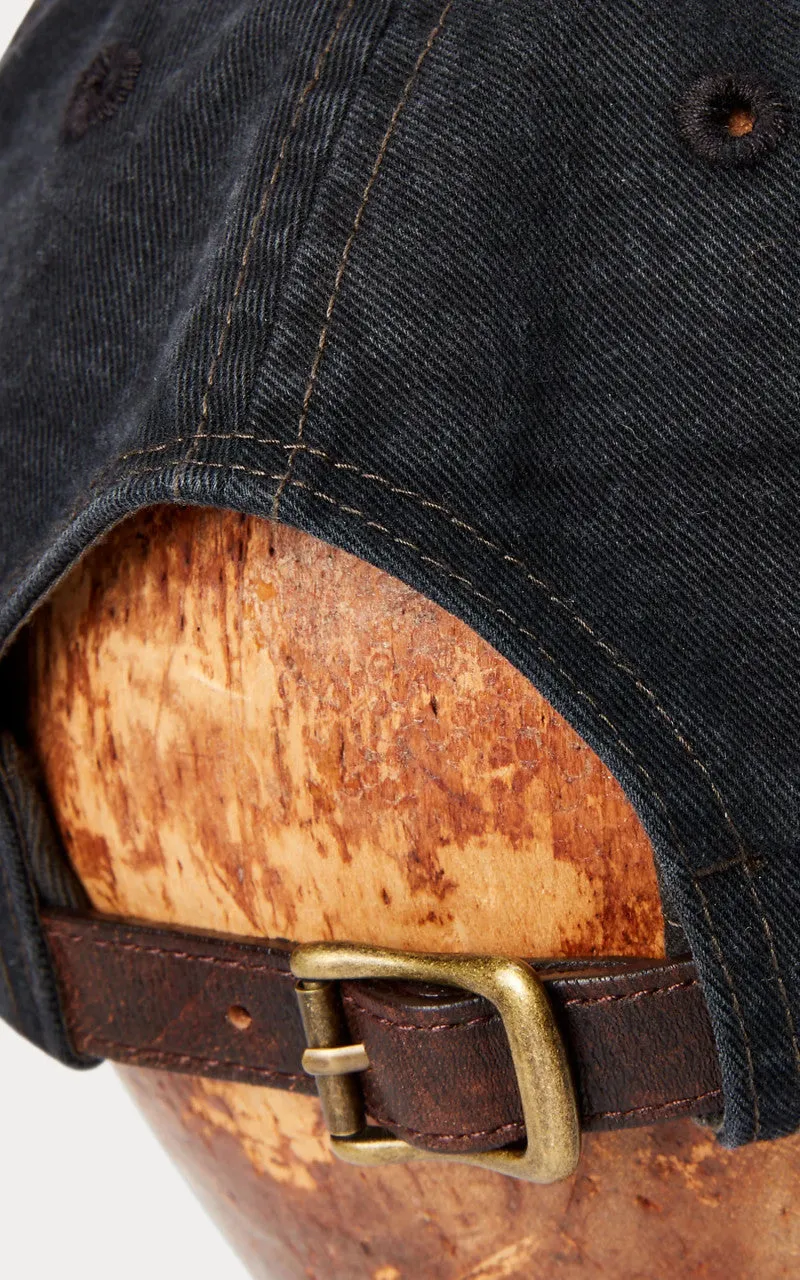 RRL Ranch Logo Twill Ball Cap Black sold by Cultizm product image thumbnail 3