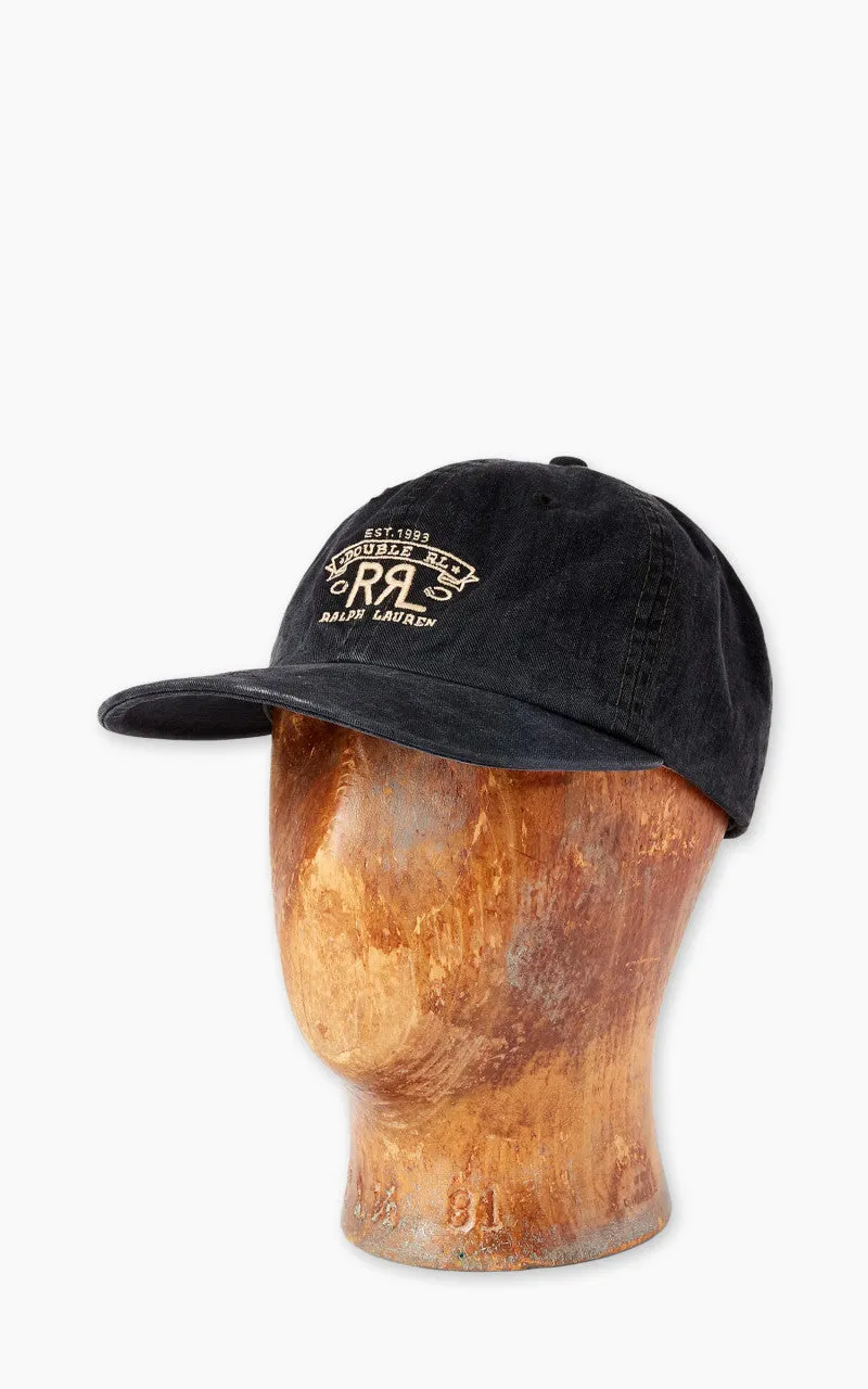 RRL Ranch Logo Twill Ball Cap Black sold by Cultizm