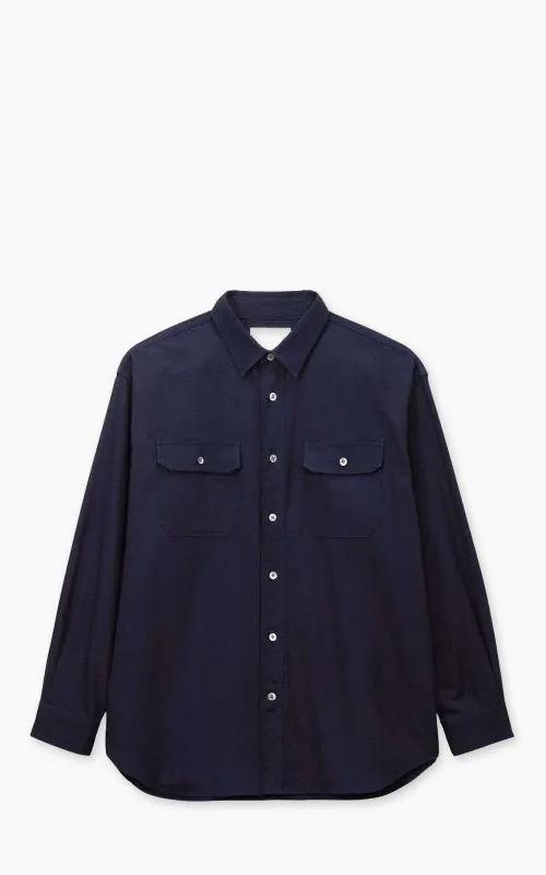 Momotaro Jeans MXLS1039 Sashiko CPO Shirt Indigo sold by Cultizm