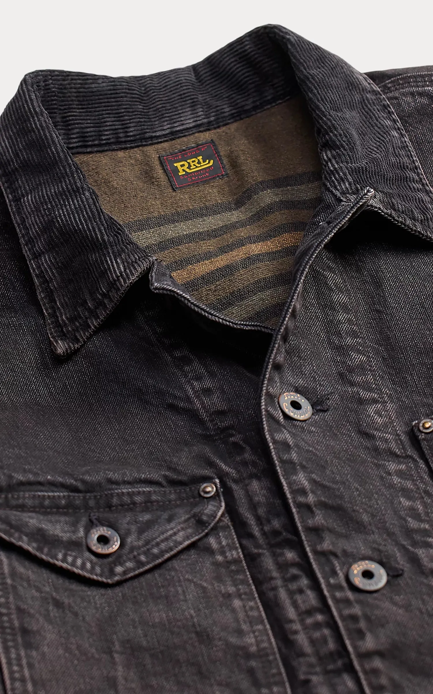 RRL Corduroy-Collar Denim Jacket Black sold by Cultizm product image thumbnail 5