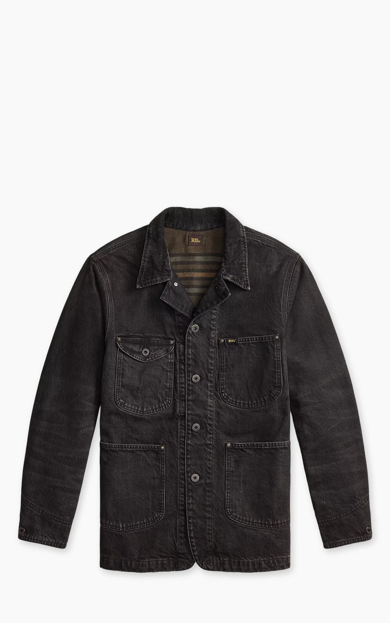 RRL Corduroy-Collar Denim Jacket Black sold by Cultizm