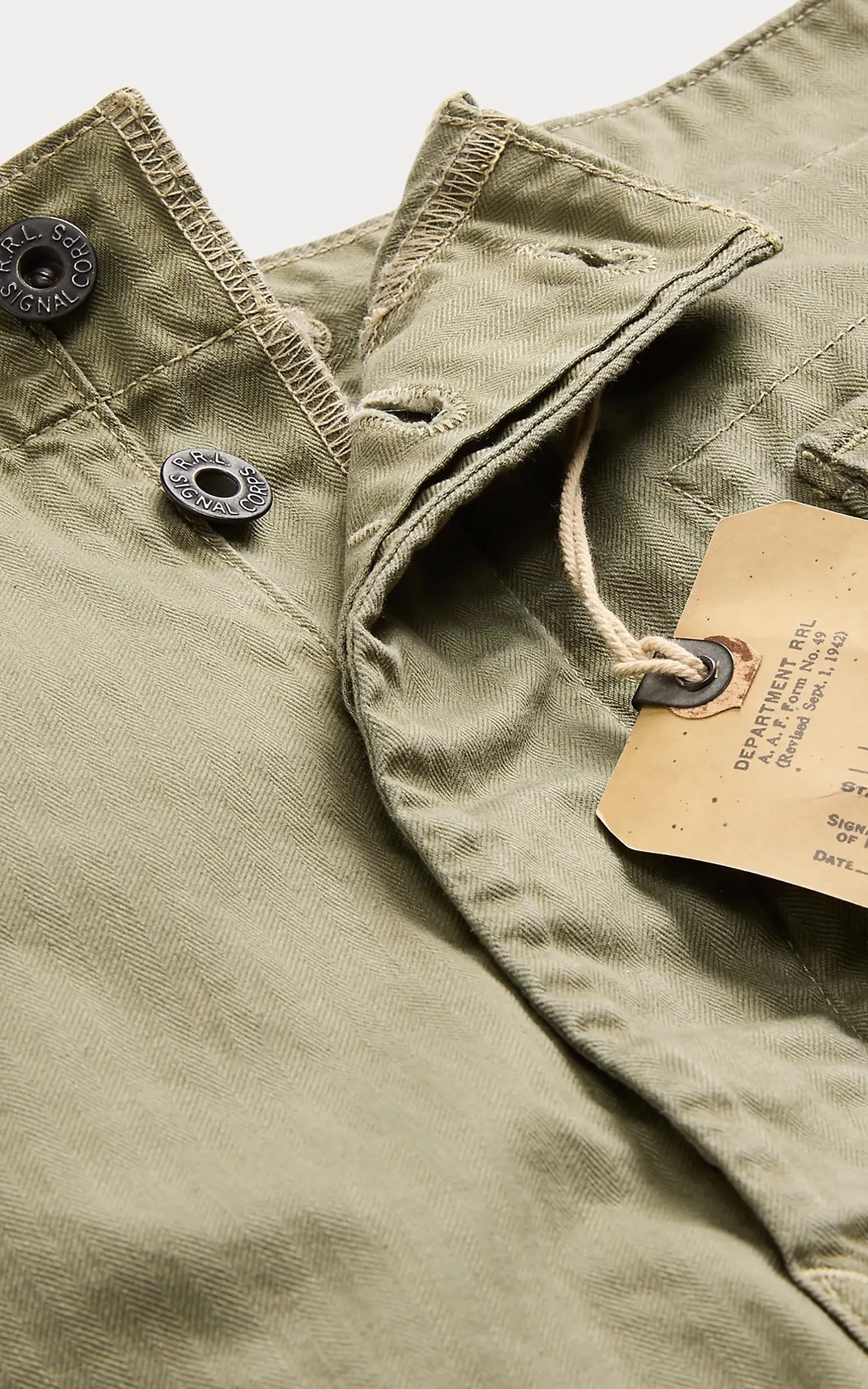 RRL Herringbone Field Cargo Trouser Olive sold by Cultizm product image thumbnail 3