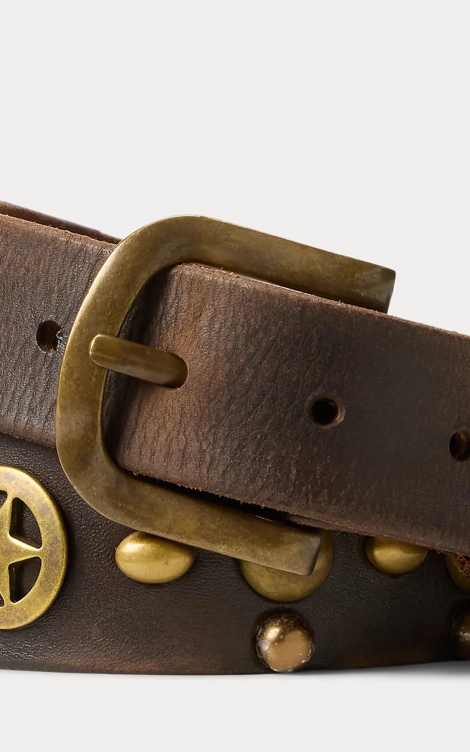 RRL Studded Leather Belt Black Over Brown/Brass sold by Cultizm product image thumbnail 3