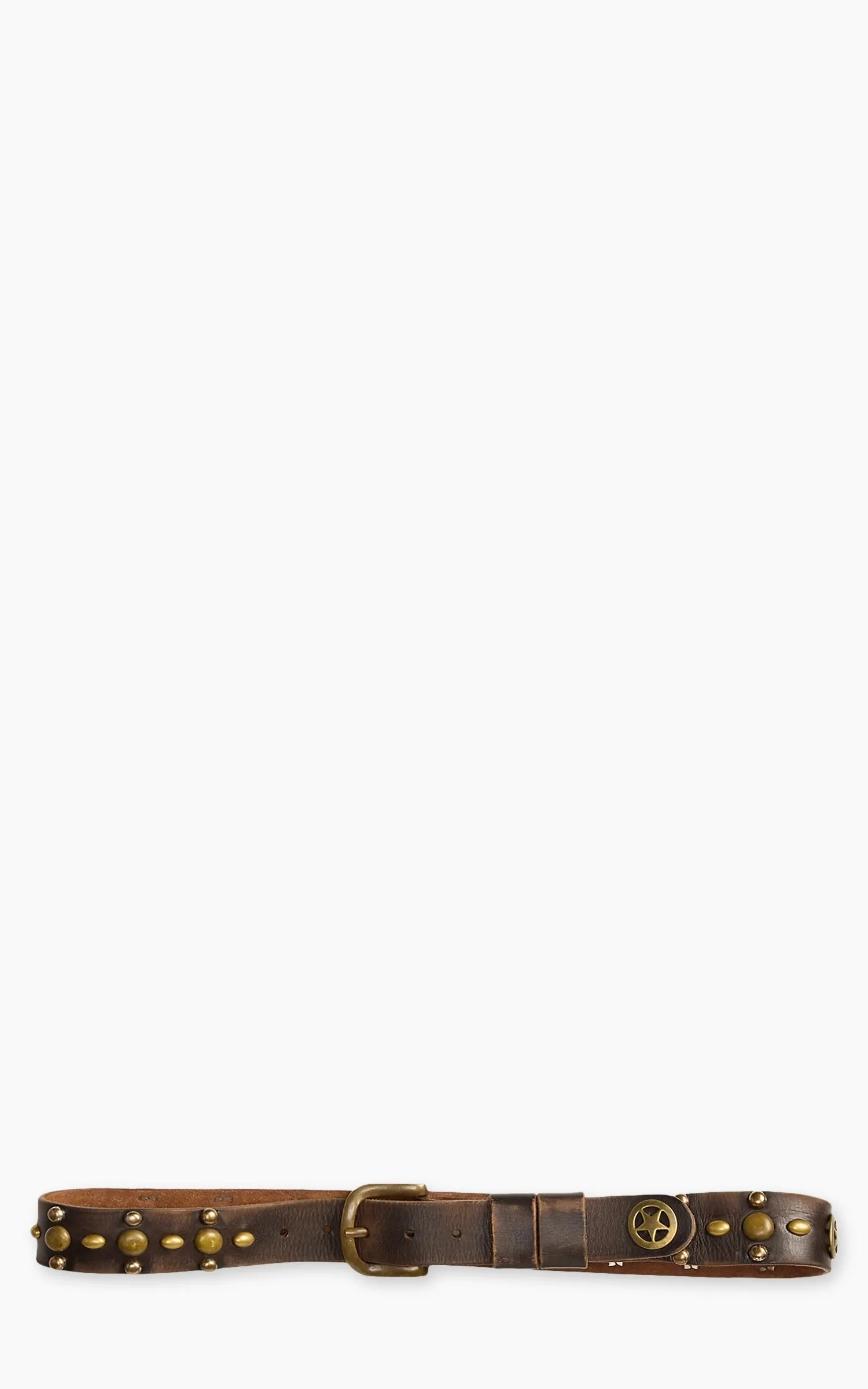 RRL Studded Leather Belt Black Over Brown/Brass sold by Cultizm product image thumbnail 2