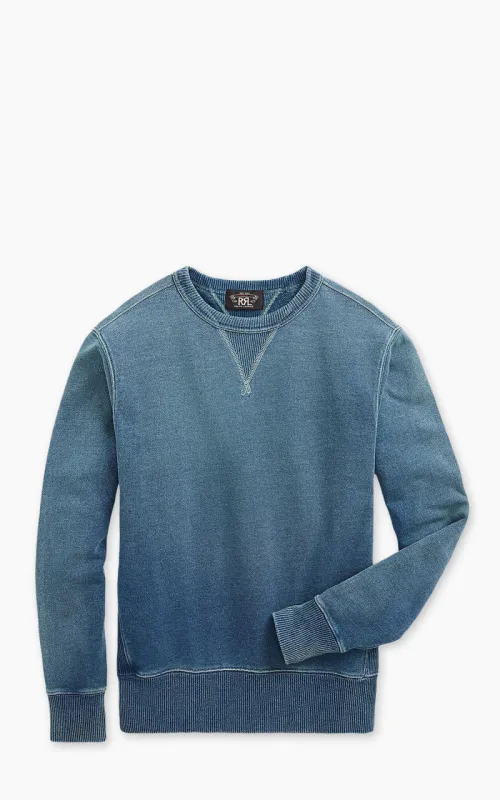 RRL Indigo French Terry Sweatshirt Washed Blue Indigo made by RRL