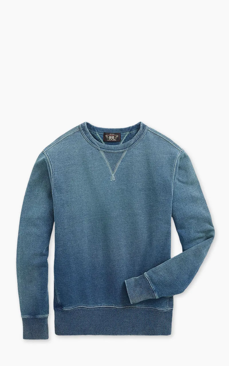RRL Indigo French Terry Sweatshirt Washed Blue Indigo sold by Cultizm