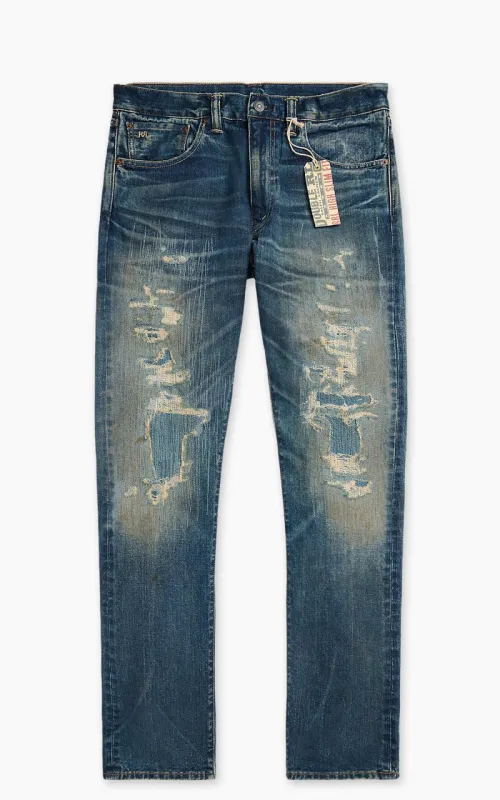 RRL High Slim Jean Brannon Repaired Wash sold by Cultizm