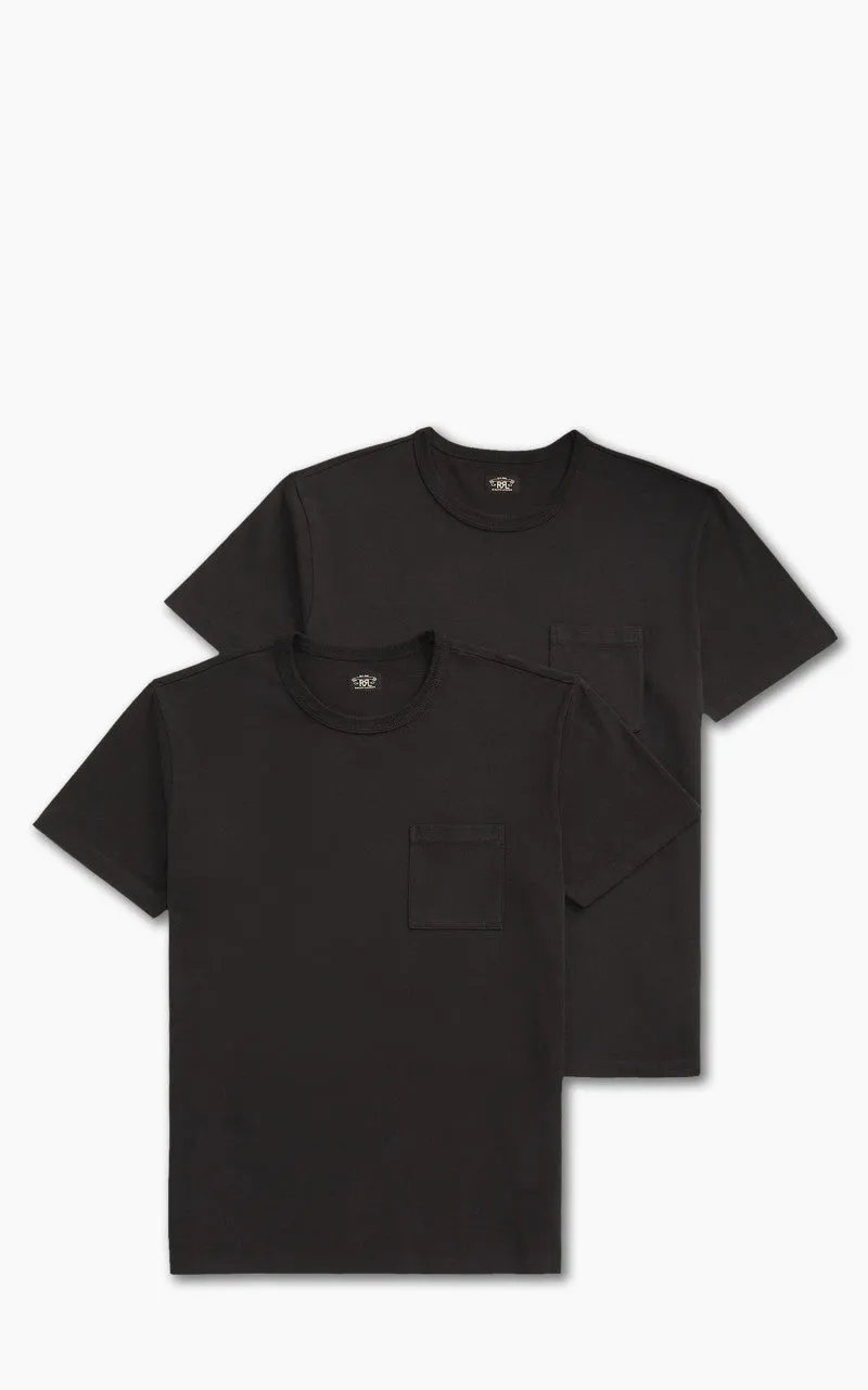 RRL 2-Pack Garment-Dyed Pocket Tees Black sold by Cultizm
