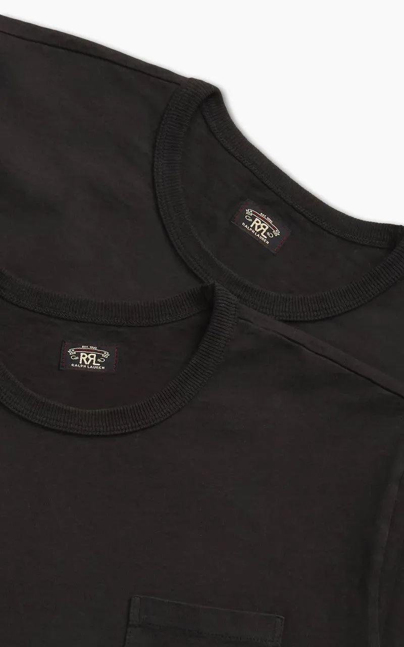 RRL 2-Pack Garment-Dyed Pocket Tees Black sold by Cultizm product image thumbnail 5