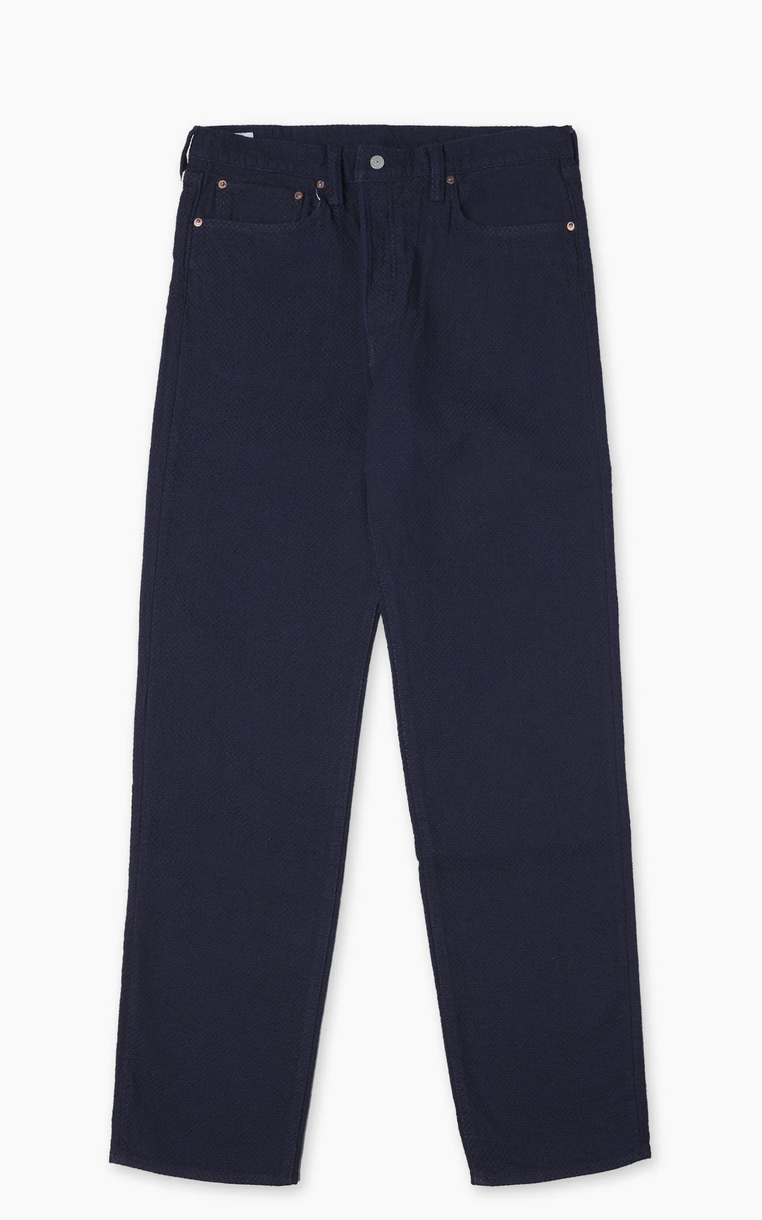 Omoto Denim 0621 Relax Fit Ori-Zashi Sashiko Pant Indigo sold by Cultizm