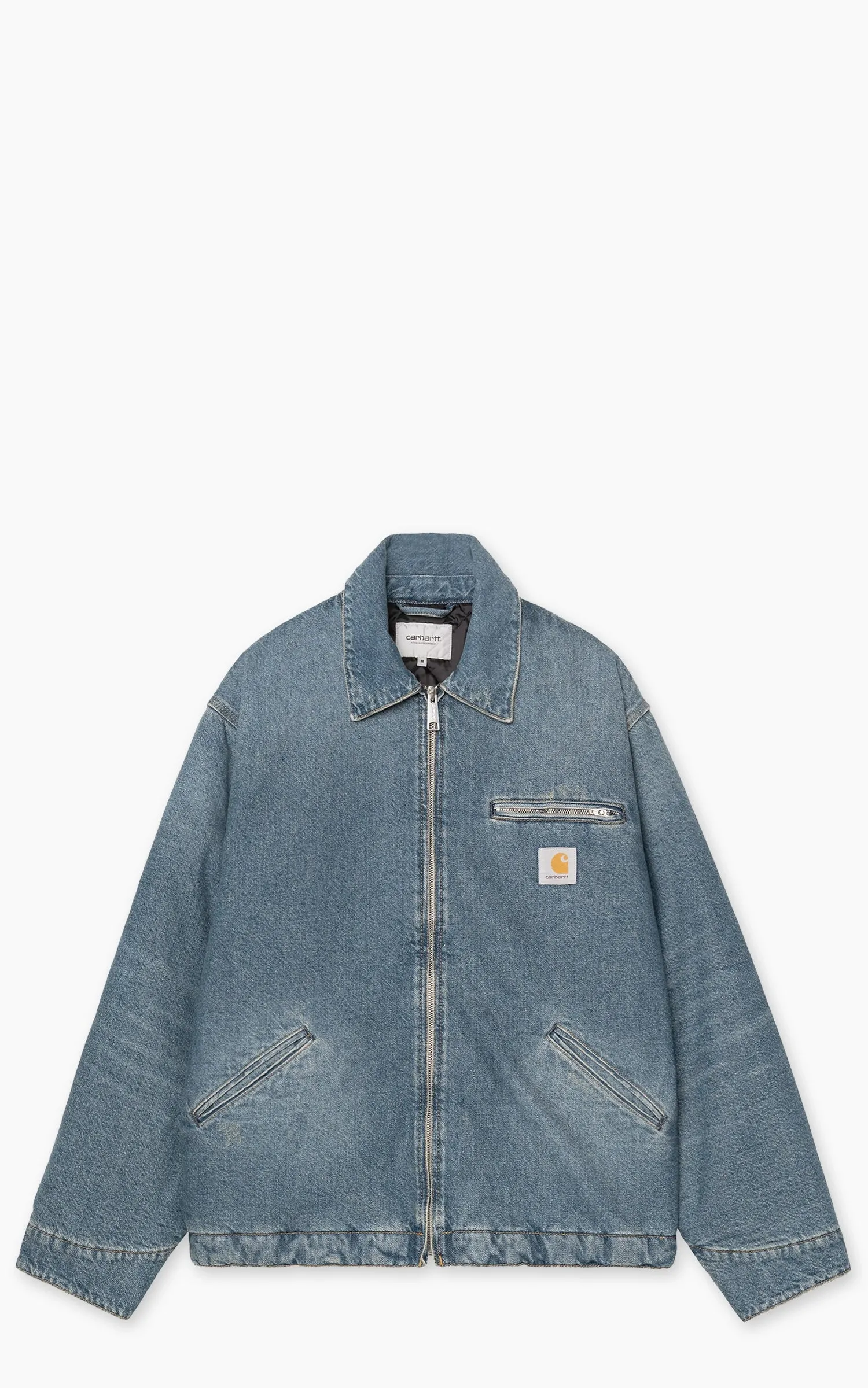Carhartt WIP OG Detroit Jacket Bradenton Denim Grind Washed Blue sold by Cultizm
