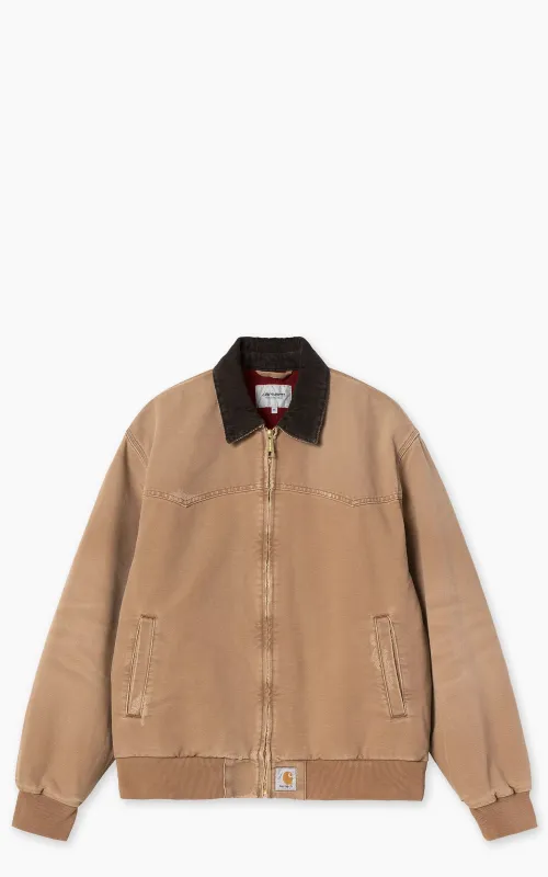 Carhartt WIP OG Santa Fe Jacket Dearborn Canvas Grind Washed Hamilton Brown/Tobacco sold by Cultizm