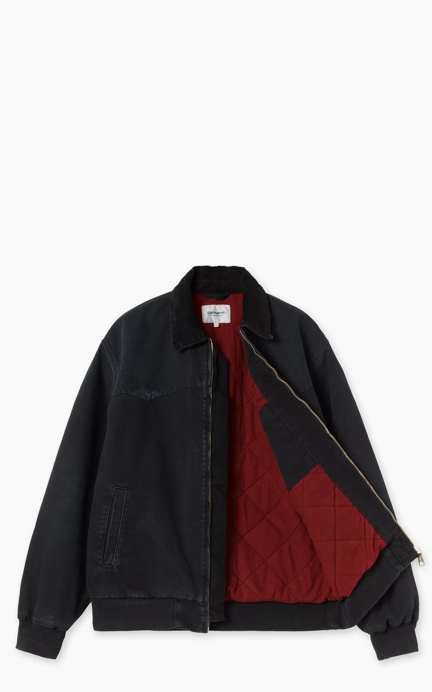 Carhartt WIP OG Santa Fe Jacket Dearborn Canvas Grind Washed Black/Black sold by Cultizm product image thumbnail 2