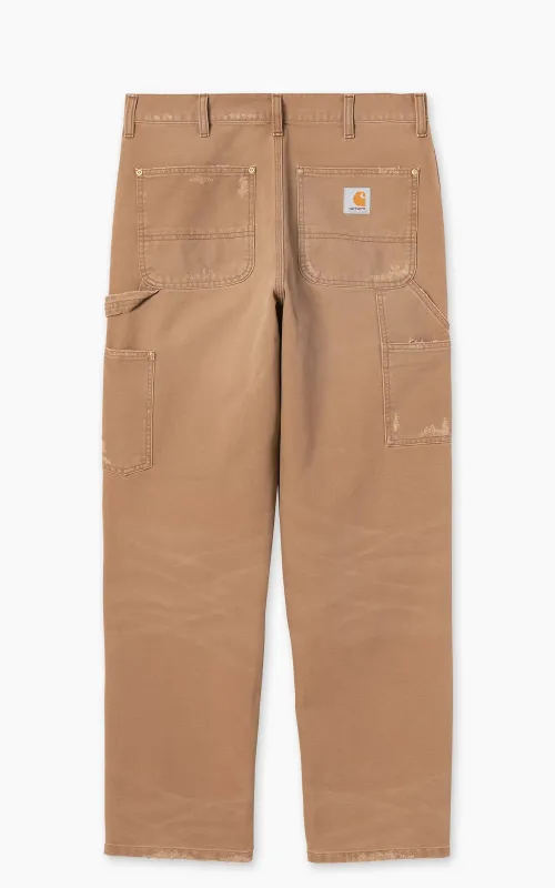 Carhartt WIP Double Knee Pant Dearborn Canvas Grind Wash Hamilton Brown sold by Cultizm