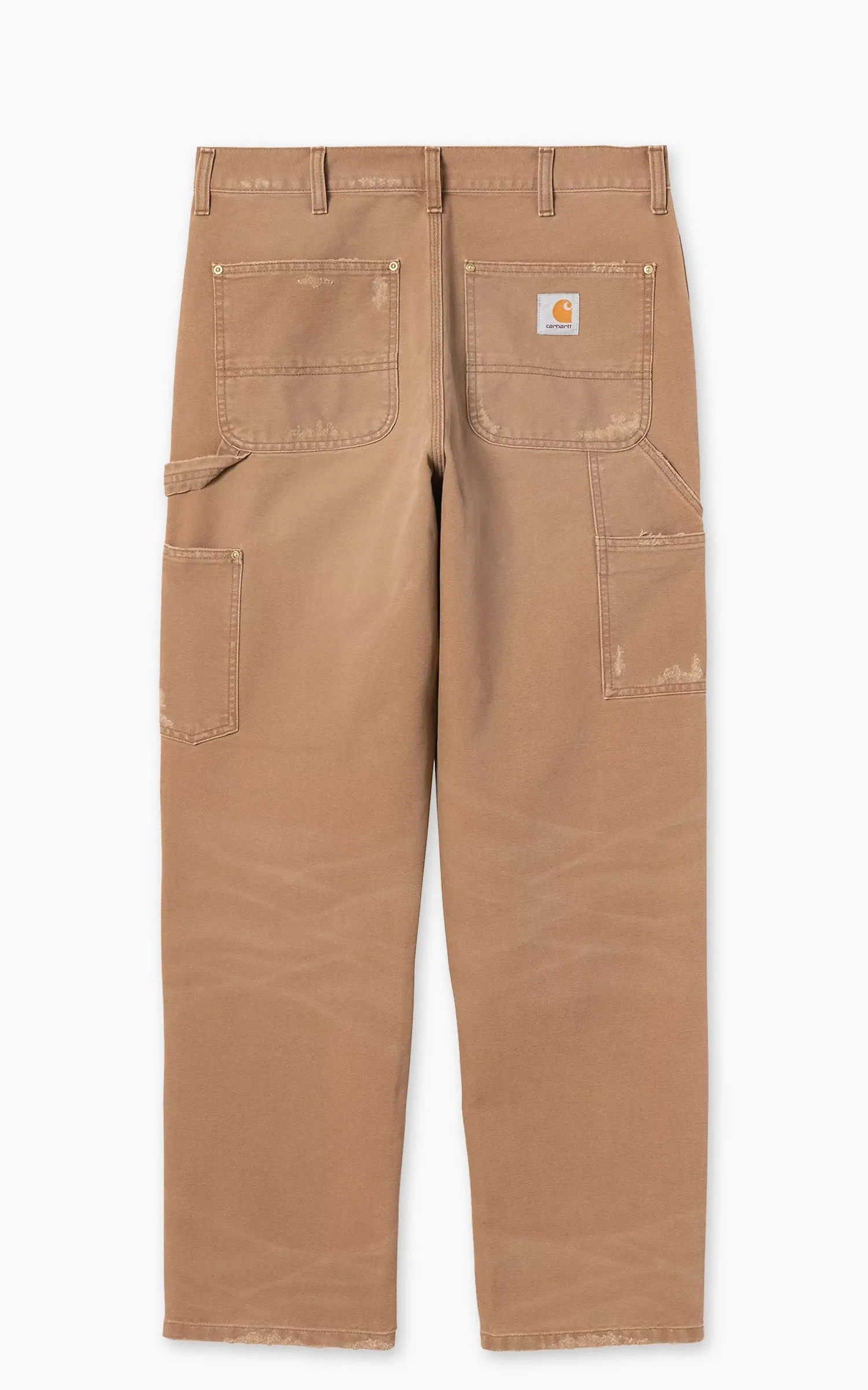 Carhartt WIP Double Knee Pant Dearborn Canvas Grind Wash Hamilton Brown sold by Cultizm