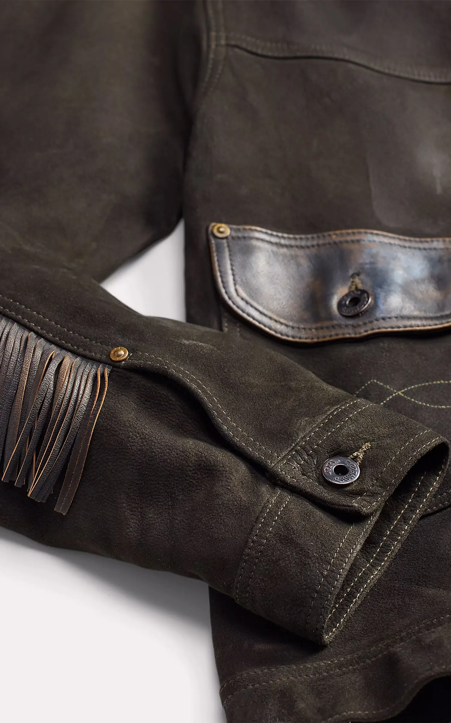 RRL Leather-Trim Suede Jacket Black sold by Cultizm product image thumbnail 5