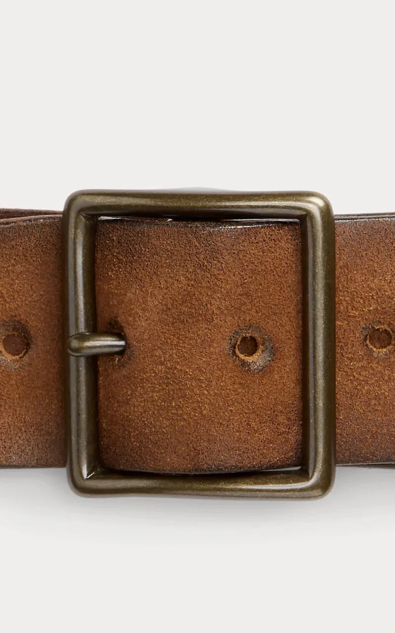 RRL Studded Roughout Leather Belt Light Brown sold by Cultizm product image thumbnail 4