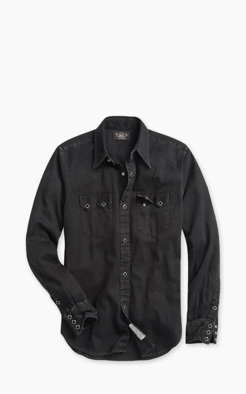 RRL Sawtooth Western Shirt Denim Black sold by Cultizm