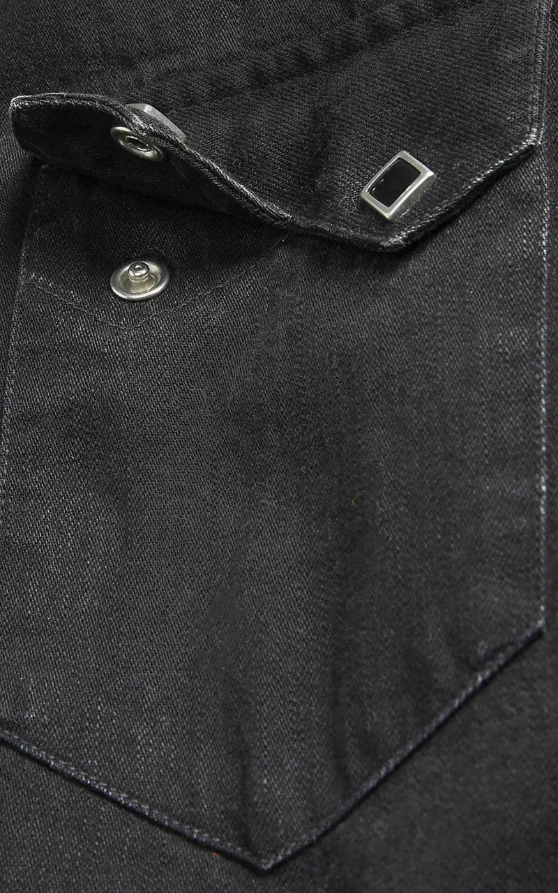 RRL Sawtooth Western Shirt Denim Black sold by Cultizm product image thumbnail 5