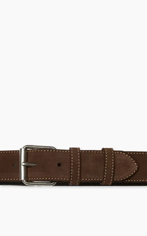 Nudie Jeans Pedersson Suede Belt Dark Brown sold by Cultizm