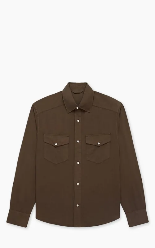 3sixteen Snap Western Shirt Garment Dye Mocha sold by Cultizm