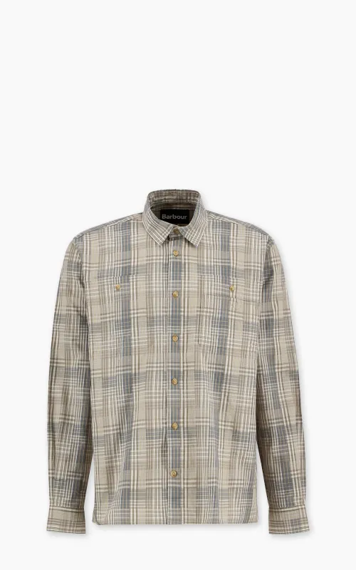 Barbour Maxwell Checked Patch Relaxed Shirt Grey Olive made by Barbour