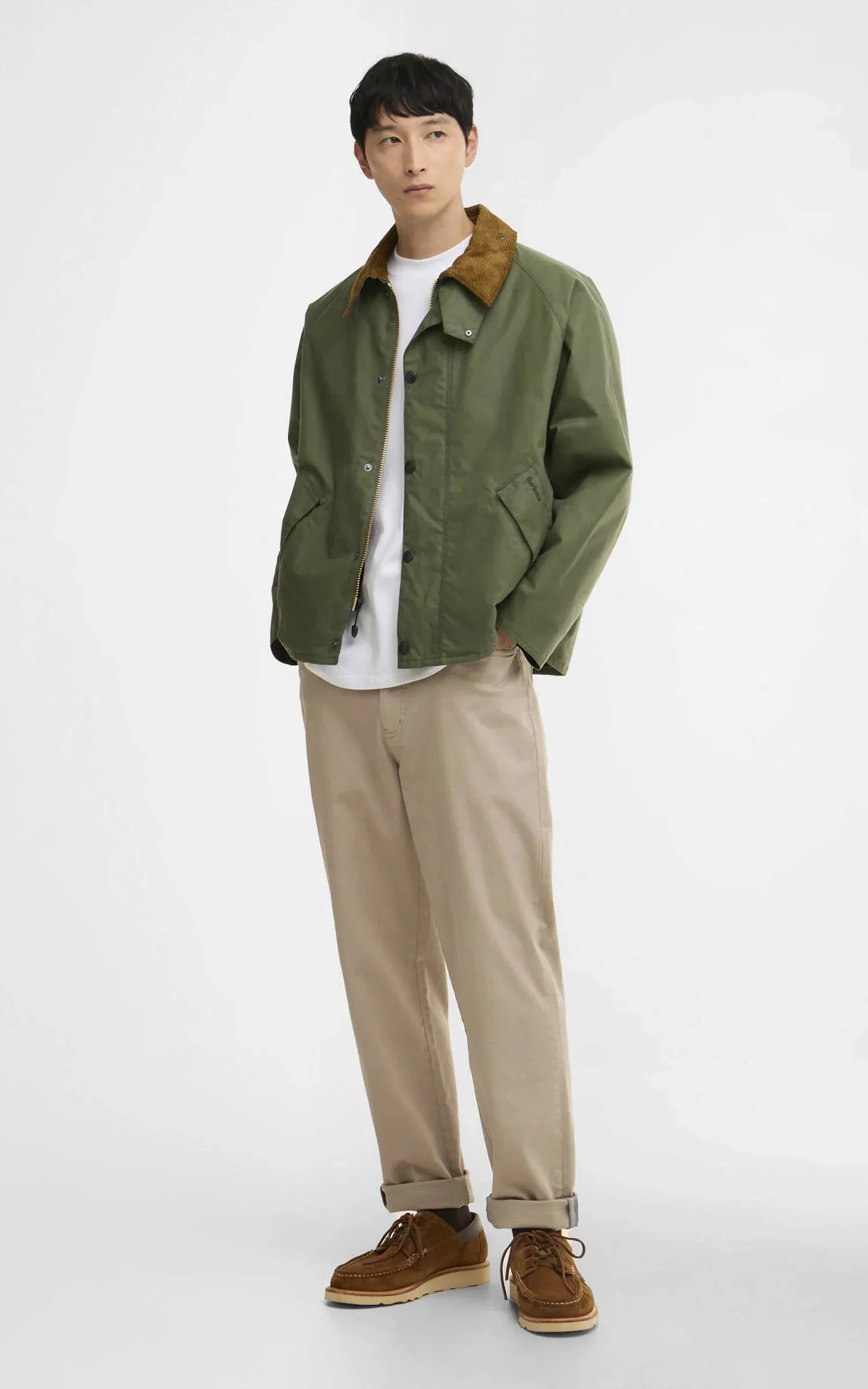 Barbour Oversized Transport Waxed Jacket Light Moss sold by Cultizm product image thumbnail 4